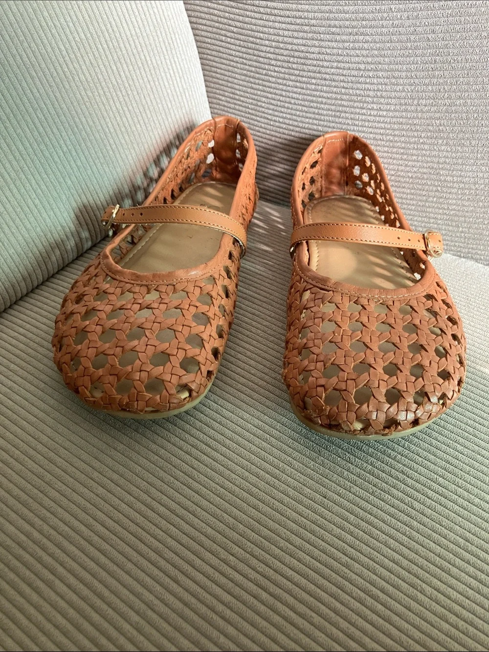 Barefoot Mary Jane The Women's Woven Ballerina by Anya - Toffee
